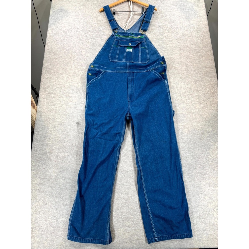 Liberty Denim Bib Overall Men's 38x30 Blue Stonewashed Cotton Utility Workwear